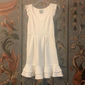 Anthropologie Maeve white stripe dress